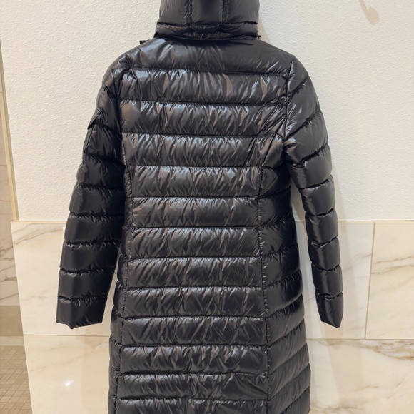 **NEW $2100 Moncler Black Moka Long Hooded Puffer Jacket 100% Authentic Size 2** - Picture 13 of 15